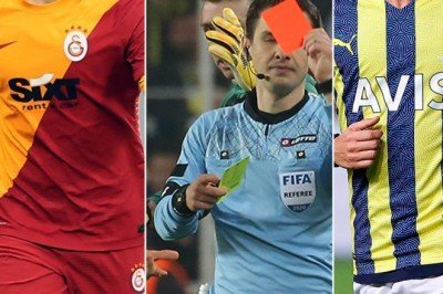 Derbide kartlar havada uçuşuyor