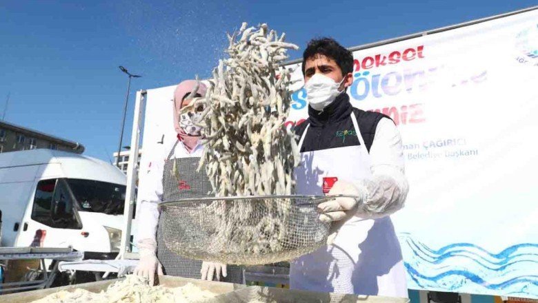 Bağcılar'da 15 bin kişiye hamsi ikram edildi