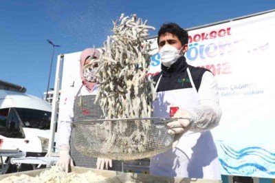 Bağcılar'da 15 bin kişiye hamsi ikram edildi