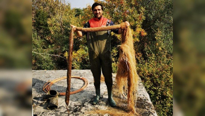 İçme suyu hattından 5 metrelik ağaç kökü çıktı