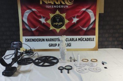 Hatay'da tarihi eser kaçakçılarına yönelik operasyonda 2 şüpheli yakalandı