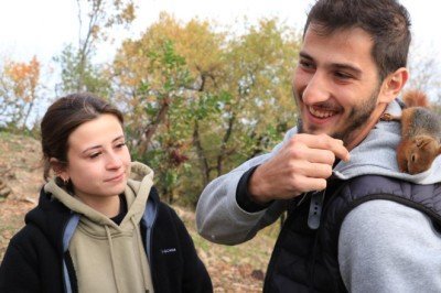 Kocaeli'de çiftin baktığı sevimli sincap doğal ortamına bırakılacak