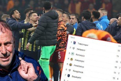 Süper Lig'de 13. hafta sonrası Trabzonspor farkı açtı; Beşiktaş, Fenerbahçe ve Galatasaray geride kaldı