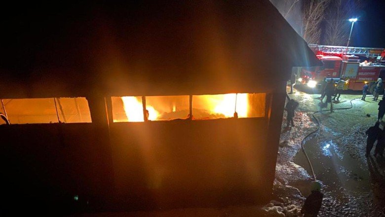 Bayburt'ta ahır yangını