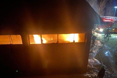 Bayburt'ta ahır yangını