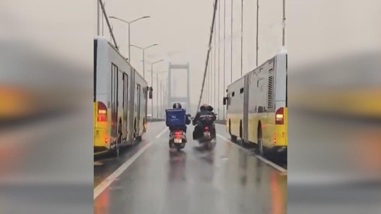 Fırtınada çok alkışlanan harekete 26 yıllık moto kuryeden eleştiri: İki otobüs arasında gidilmez, türbülans olur, arkadaşlar acemilik yapmışlar