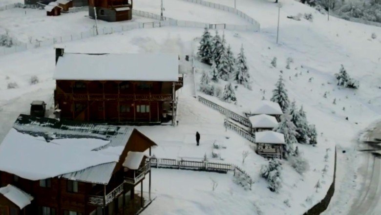 Sakin şehir Şavşat'tan kar manzaraları