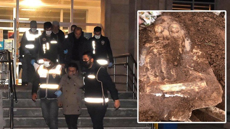 1500 yıllık mezar stelini çıkarmaya çalışırken yakalandılar