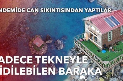 Artvin'de denizin ortasındaki barakayı görenler şaşkınlığını gizleyemiyor