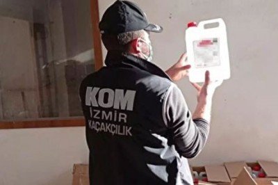 İzmir'de 2 ton sahte etil alkol ele geçirildi