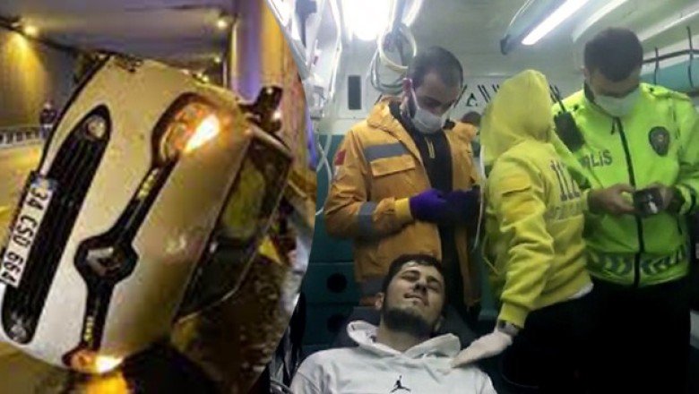 Alkollü sürücü servis aracına çarptı