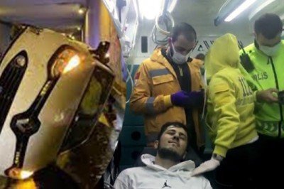 Alkollü sürücü servis aracına çarptı