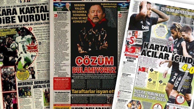 Gazeteler yazdı! Kartal dibe mi vurdu?.. (28 Kasım Beşiktaş manşetleri)