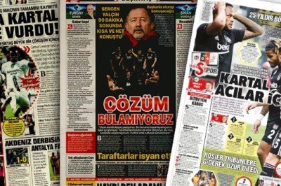 Gazeteler yazdı! Kartal dibe mi vurdu?.. (28 Kasım Beşiktaş manşetleri)