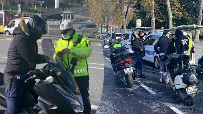 Lodosta trafiğe çıkan motosikletlilere yönelik denetim