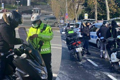 Lodosta trafiğe çıkan motosikletlilere yönelik denetim