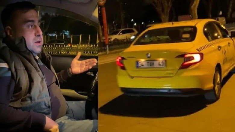 Trafiğe girmek istemeyen taksiciden yolcuya: Gel sen sür