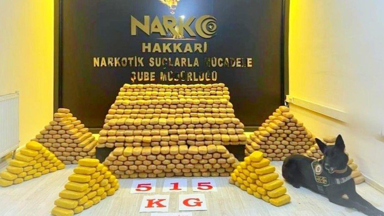 Hakkari'de 515 kilogram uyuşturucu ele geçirildi