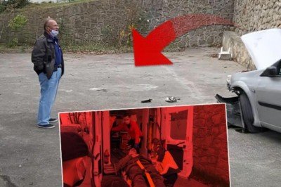 Oğlunun kaza yaptığını gören babadan şok sözler