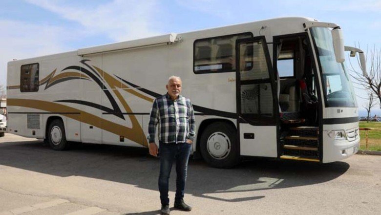 Karavana çevirdiği yolcu otobüsüyle Türkiye turuna çıktı! 'Artık eve gitmiyorum'