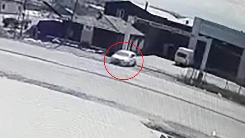 El freni çekmeyince olanlar oldu! O anlar kamerada