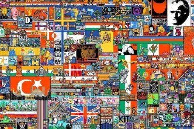 Mustafa Kemal Atatürk ve Türk bayrağı detayı