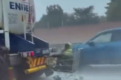 Polis her yerde onu arıyor! Otoyolda market arabasıyla...