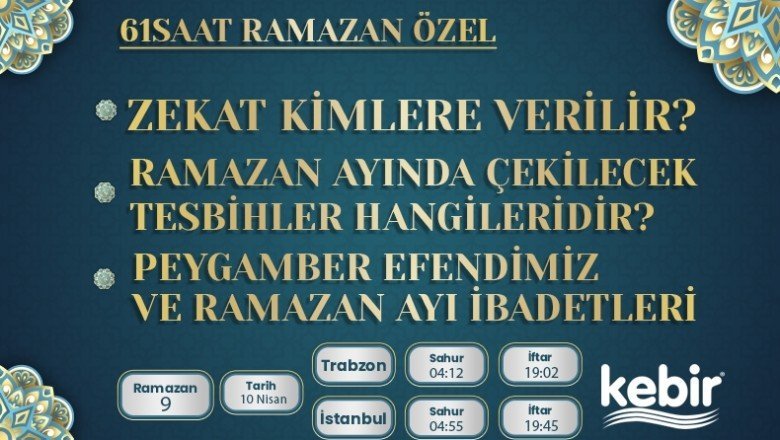 Trabzon'da iftar ve sahur vakti ne zaman? 10 Nisan 2022
