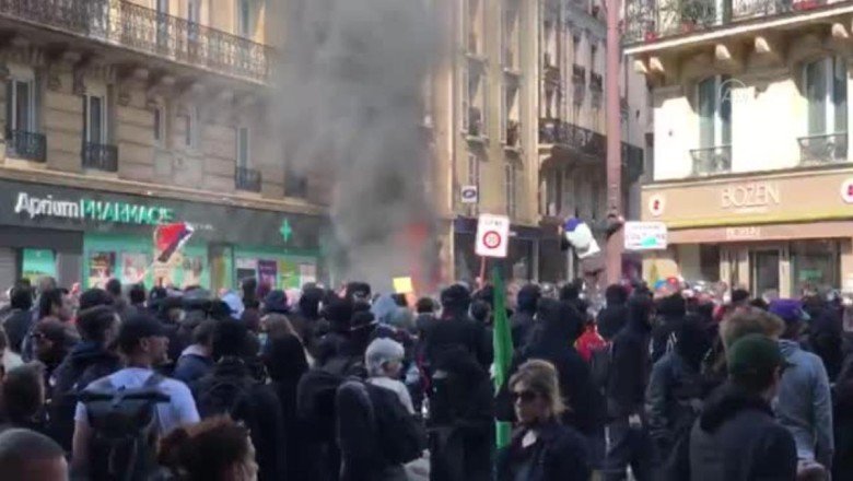 Fransa'daki "1 Mayıs" gösterilerinde gerginlik