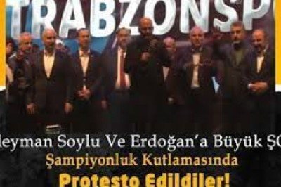 Şampiyonluk kutlamalarında protesto