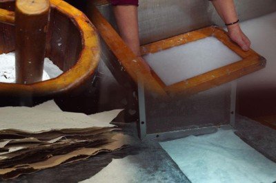 Atık malzemeler asırlık yöntemle kağıda dönüşüyor