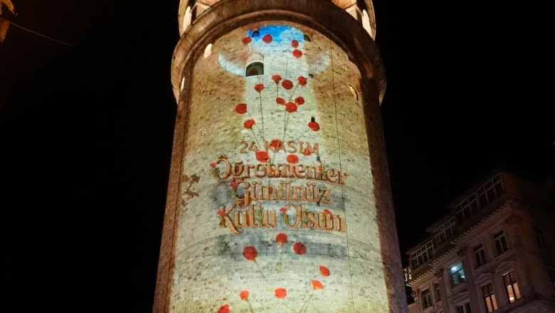 Galata Kulesi'nde 24 Kasım Öğretmenler Günü'ne özel gösteri