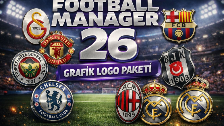 Football Manager 26 Grafik Logo Paketi Metalik